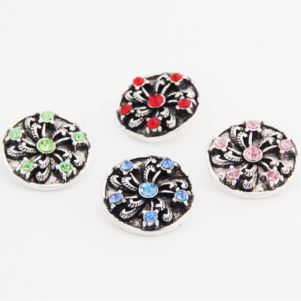 Brand New 18mm DIY alloy Button high quality fashion womens wholesale collocation party gift jewelry rhinestones a50