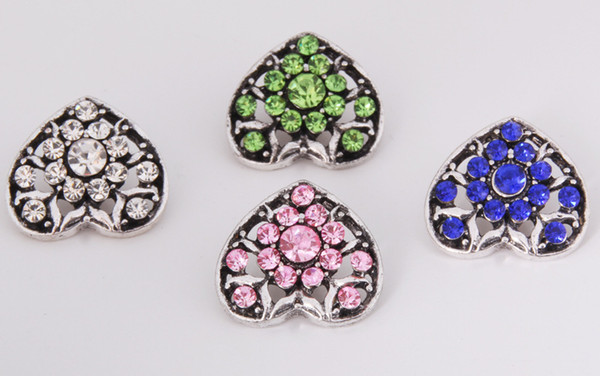 Brand New 18mm DIY alloy Button high quality fashion womens wholesale collocation party gift jewelry rhinestones a43
