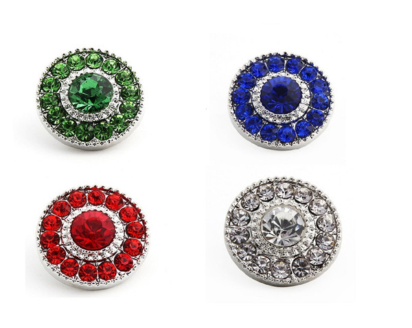 Brand New 18mm DIY alloy Button high quality fashion womens wholesale collocation party gift jewelry rhinestones a46