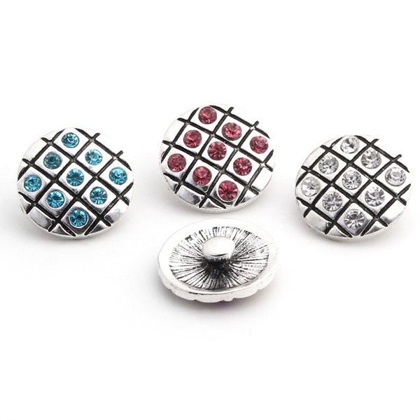 Brand New 18mm DIY alloy Button high quality fashion womens wholesale collocation party gift jewelry rhinestones a35