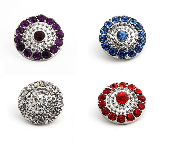 Brand New 18mm DIY alloy Button high quality fashion womens wholesale collocation party gift jewelry rhinestones a37