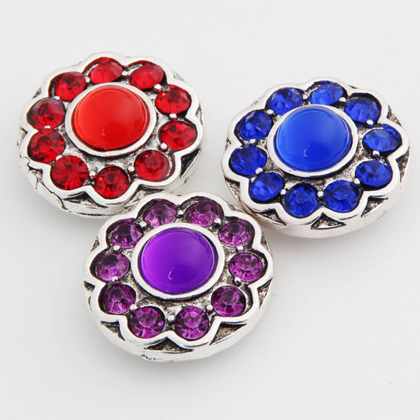 Brand New 18mm DIY alloy Button high quality fashion womens wholesale collocation party gift jewelry rhinestones a52