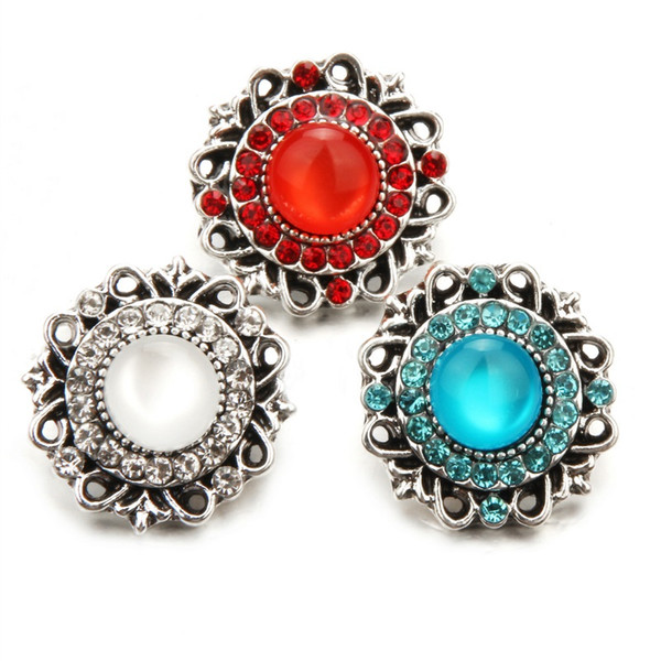 Brand New 18mm DIY alloy Button high quality fashion womens wholesale collocation party gift jewelry rhinestones a34