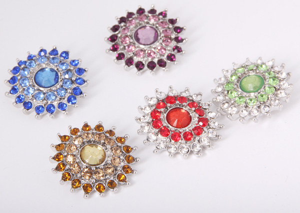 Brand New 18mm DIY alloy Button high quality fashion womens wholesale collocation party gift jewelry rhinestones a17