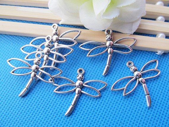 400pcs 26.75mmx32.60mm Antique Silver tone/Antique Bronze Dragonfly Connector Pendant Charm/Finding,DIY Jewelry Making Accessory