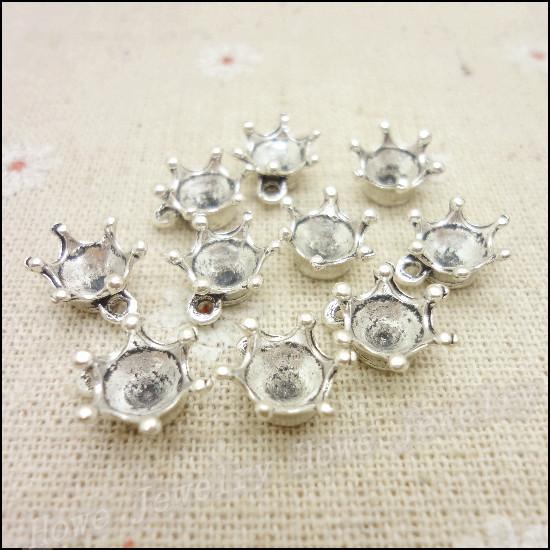 1000pcs Vintage Charms Imperial crown Pendant Antique silver Fit Bracelets Necklace DIY Metal Jewelry Making