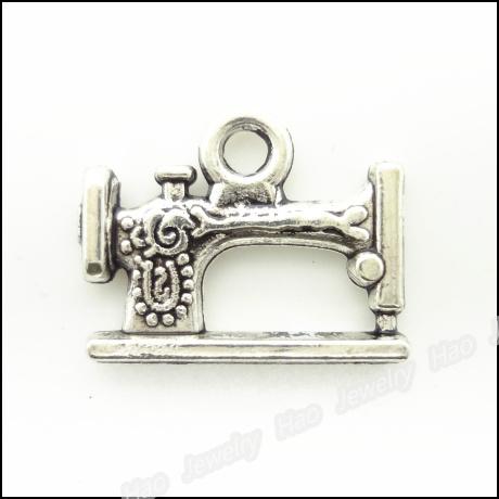 300 pcs Vintage Charms Sewing machines Pendant Antique silver Fit Bracelets Necklace DIY Metal Jewelry Making