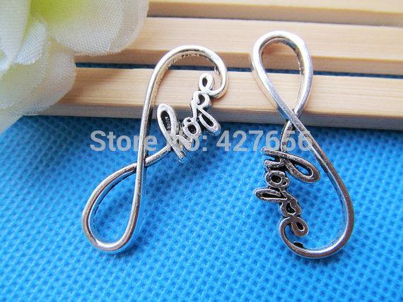 100pcs Antique Silver tone/Antique Bronze Hope Infinity Connector Pendant Charm/Finding,For Bracelet & Necklace,DIY Accessory