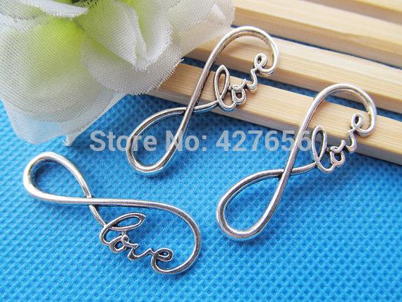 50pcs Antique Silver tone/Antique Bronze Love Infinity Connector Pendant Charm/Finding,For Bracelet & Necklace,DIY Accessory