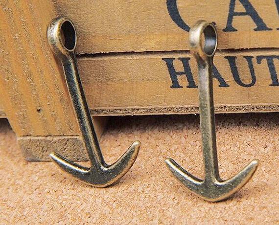 100pcs Antique Silver tone/Antique Bronze Anchor Connector Pendant Charm/Finding,for Bracelet,DIY Accessory Jewelry Making