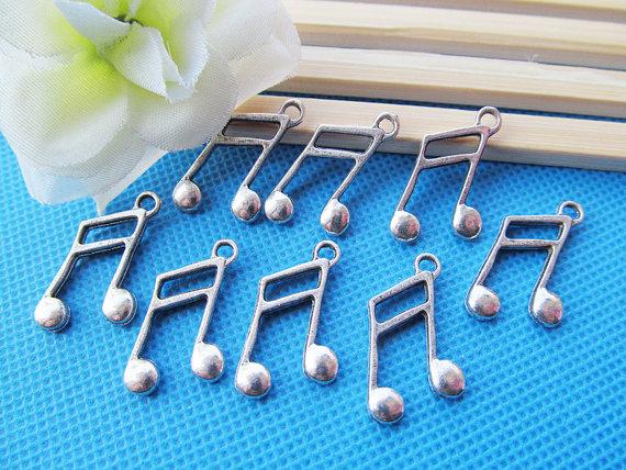 100pcs 14mmx21.90mm Antique Silver tone Music Note Connector Pendant Charm Finding,Bracelet Charm,DIY Accessory Jewelry Making