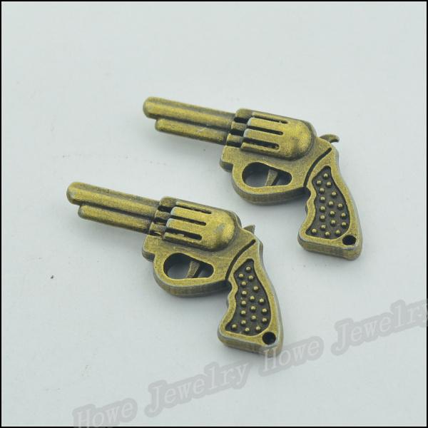 Wholesale 200 pcs Vintage Charms Gun Pendant Antique bronze Fit Bracelets Necklace DIY Metal Jewelry Making