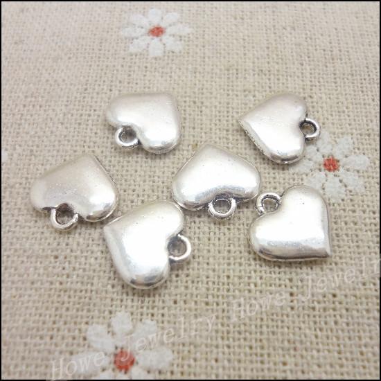 200 pcs Vintage Charms LOVE Heart Pendant Antique silver Fit Bracelets Necklace DIY Metal Jewelry Making