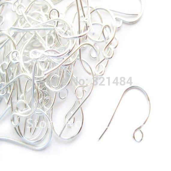 Free ship! 2000PCS Silver Plated S French Earwire Earring Hook Wires Jewelry Findings Accessories