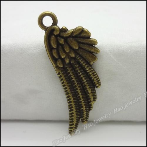 200pcs Vintage Charms Wing Pendant Antique bronze Fit Bracelets Necklace DIY Metal Jewelry Making