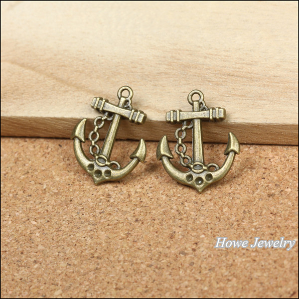 Wholesale 400 pcs Vintage Charms Anchors Pendant Antique bronze Fit Bracelets Necklace DIY Metal Jewelry Making