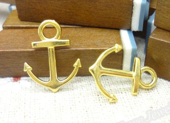 Free Shipping 200pcs Golden Anchor Connector Pendant Charm/Finding,for Bracelet,DIY Jewellry Accessory