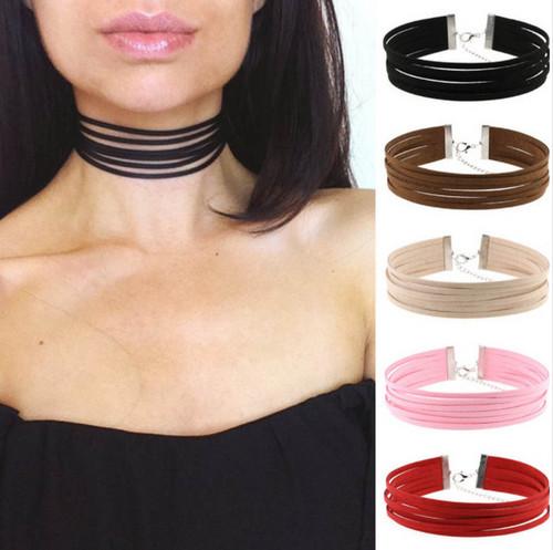 2019 new Simple original Gothic Necklace 6-layer Velvet Necklace Necklace short clavicle chain