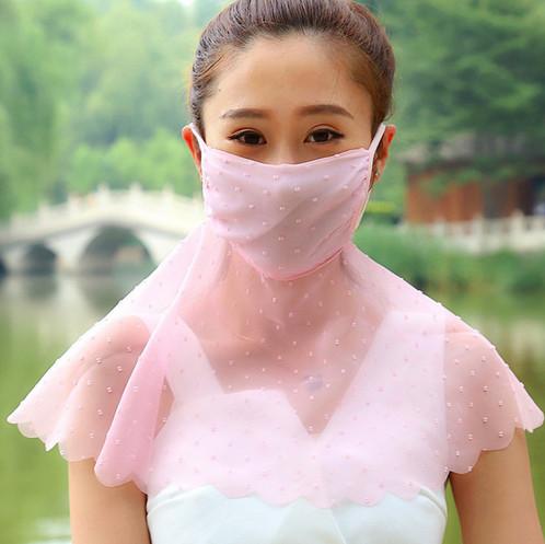 2019 New hot sale 2019 New Summer Chiffon neck mask, sunscreen mask, breathable riding mask, full face veil, ultraviolet mask scarf