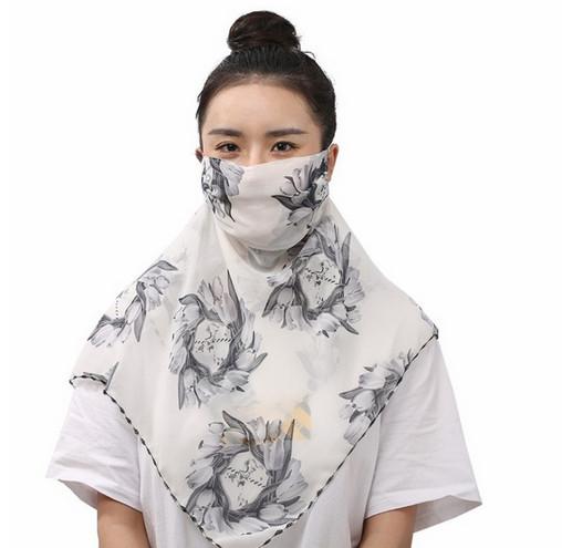 2019 New hot sale Summer sunscreen mask scarf neck breathable anti-ultraviolet Chiffon thin veil mask