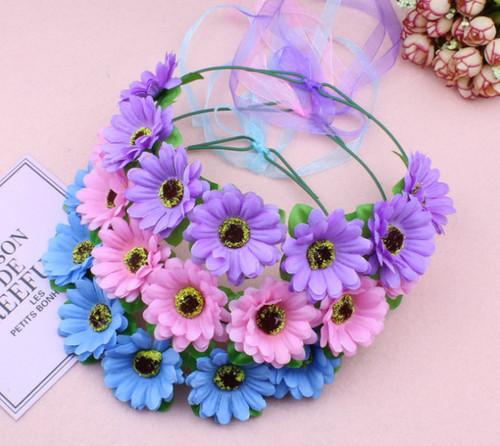 Lovely Design Floral Headband Women Flower Hair Accessories Girls Flower Adjustable Hair Band Elastic Flower Headband