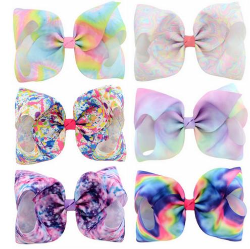 8 Inch printed Large Bow Clip Butterfly Hairpin Big Hair Clip Handmade Hair Accessories For Girls