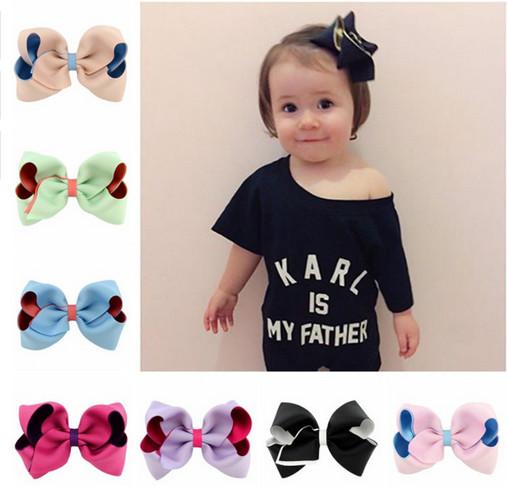 2019 New 4 inch Girls Hair Accessories Bowknot Grosgrain Ribbon children princess hairpins kids hairwear cute hair bows clips2019