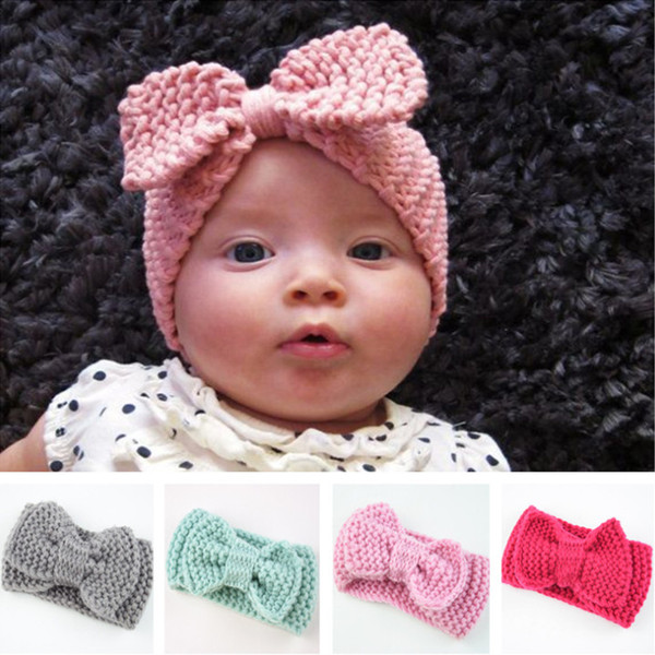 Children's knitted butterflies, hair bands, autumn and winter babies, headgear, baby handmade