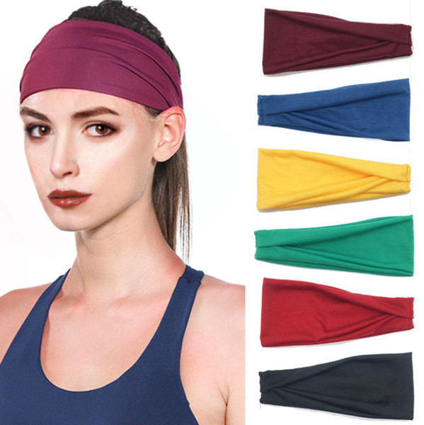 2018 new hot sale Sports Hair Belt Yoga Sweat Absorption Belt for Men and Women Running Fitness Headband with Elastic Cotton Headband Pure H