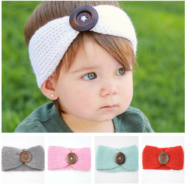 European and American children's knitted hair belts, autumn and winter babies, headgear, baby wool, headband, hand knitted hair ornaments