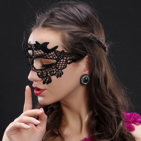 Top Sale 1PC Women Black Sexy Lace Mask Cutout Eye Mask For Masquerade Party Carnival Fancy Dress Costume Cosplay Mask#85711