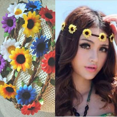 Nice Daisy Headband Hairband 3 Flowers Floral Hair Garland Festival Wedding Boho