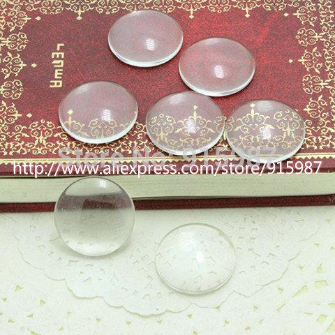 Sweet Bell 150pcs/lot clear cameo glass cabochons tray pendant cover 18mm Clear Glass Pendant jewelry findings 9B1435