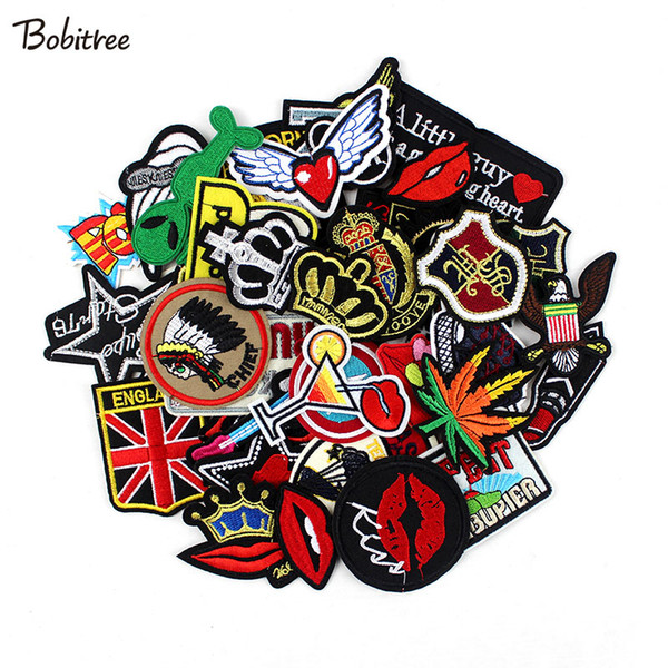 100pcs /lot Embroidery cloth patch hot iron on patches for clothing Badge Fabric Transfers Applique Stickers For Clothes Jeans