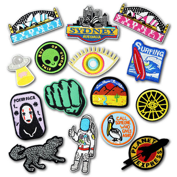 UFO Alien EYES DIY Cloth Badges Mend Decorate Iron On Patch Clothes Apparel Sewing Decoration Applique Sew On Patches