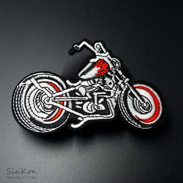 Motorbike Size:7.0x10.2cm DIY Patches Cloth Patch Embroidered Cute Badges Hippie Iron On Cartoon Patches For Clothes Sticker