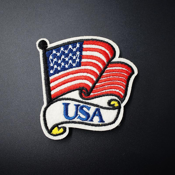 USA (Size:6.2x6.4cm) DIY Cloth Patch Badge Embroidered Cute Badges Hippie Iron On Kids Cartoon Patches For Clothes Stickers