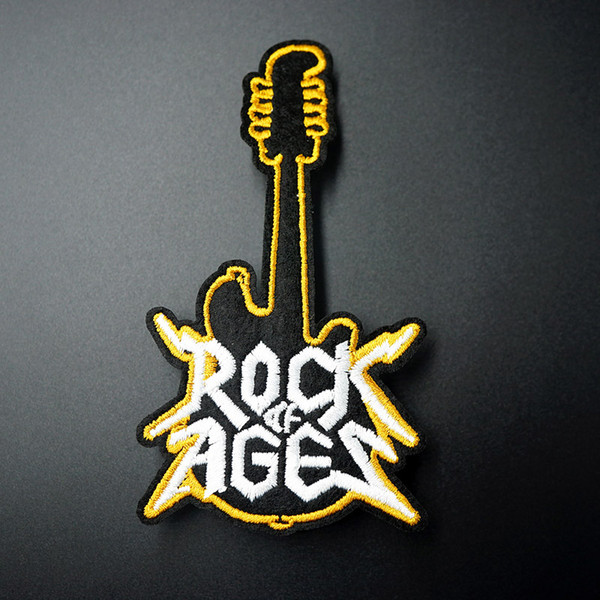 Guitar Size:6.0x11.0cm Embroidered Patch for Clothing Iron on Sew Applique Cute Fabric Clothes Shoes Bags Decoration Patches