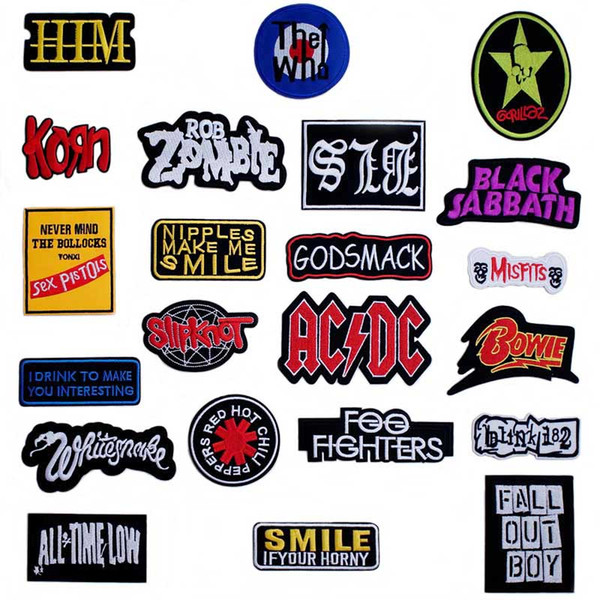 Pop Music Iron On Patches Badges for Sew Seam Tailoring Clothes Suits of Coat Jacket Trousers T-shirt Pants Ornament Apparel