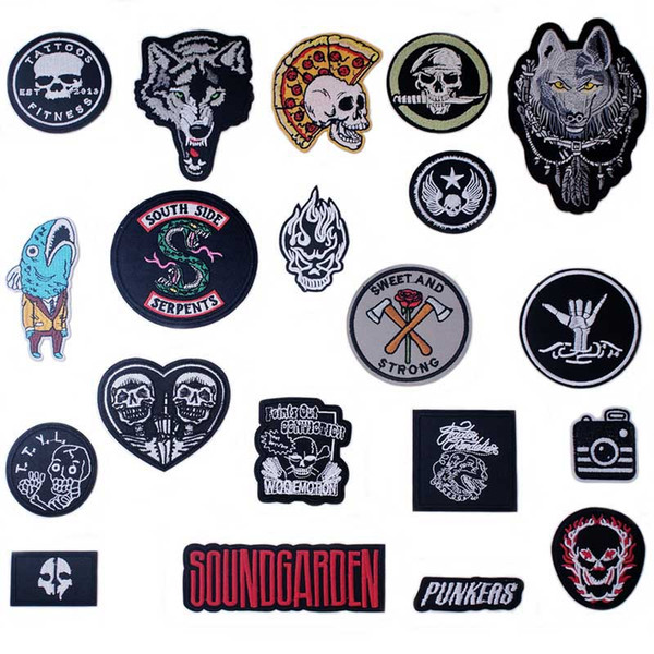 Evil Skull Iron On Patches Badges for Sew Seam Tailoring Clothes Suits of Coat Jacket Trousers T-shirt Pants Ornament Apparel