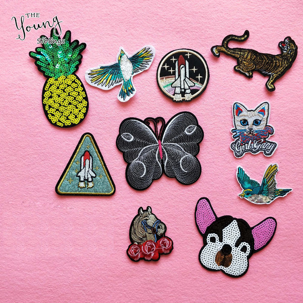 New arrive 11 kinds Mix Patches For Clothing Iron On Patch Embroidered Appliques DIY Fabric embellishment sewing Stickers badge