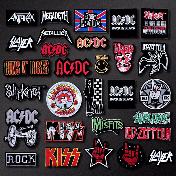 BAND ROCK Music Patch Badges Embroidered Applique Sewing Iron On Badge Clothes Garment Apparel Accessories