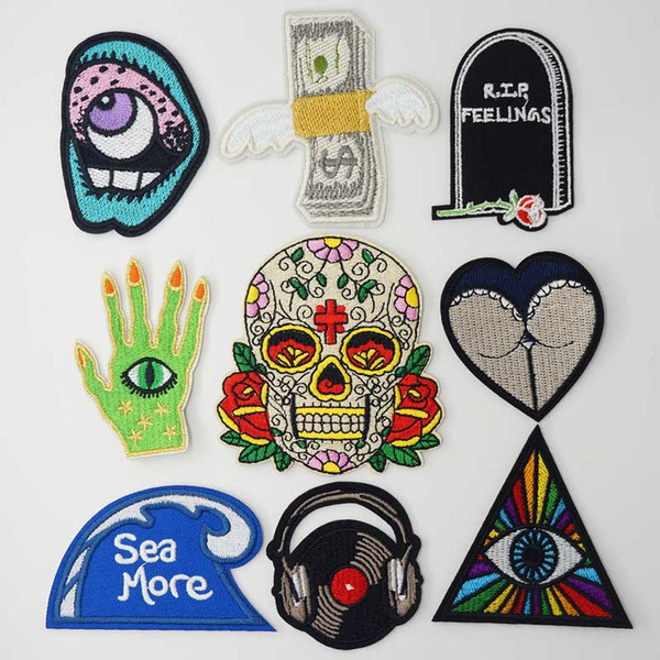 Bizarre Strange Music Eye Iron On Patches Sewing Embroidered Applique for Jacket Clothes Stickers Badge DIY Apparel Accessories