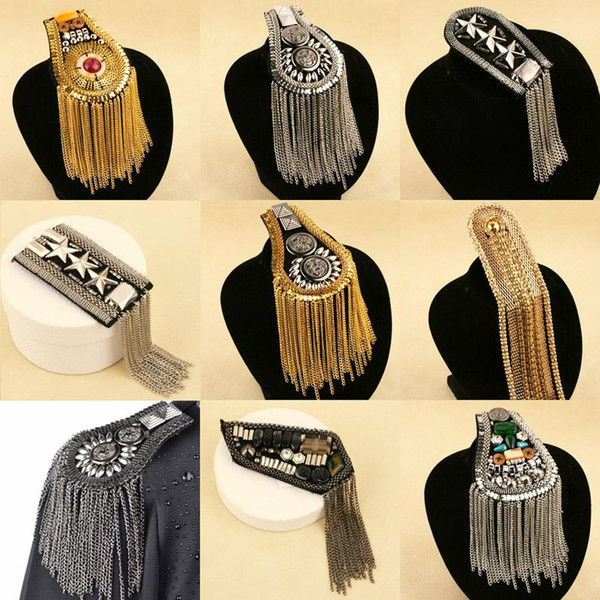 2017 new arrive Kpop fashion women and men clothes epaulet accessories tassel shoulder epaulettes wholesale free shipping