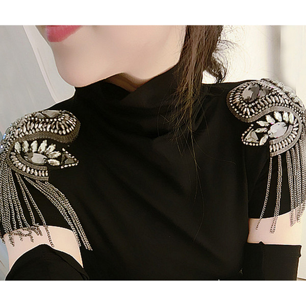 2018 new arrive Kpop fashion women clothes epaulet accessories tassel shoulder epaulettes/charreteras hombro/brooch wholesale free shipping