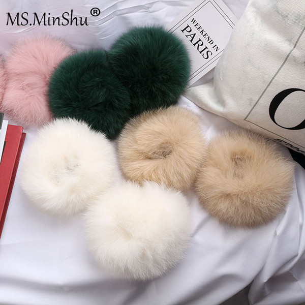 Ms.MinShu Fox Hair Slap on Cuffs Genuine Foxs Fur Wrist Lush and Silky Fox Hair Cuffs on Sweater Jacket Fur Cuffs Drop shipping