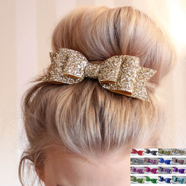 Women Hair Clips Lady Girls Fashion Sequin Big Bowknot Barrette Hairpin Hair Bow Accessories Many Styles