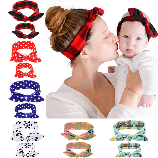 Headband Mom baby Headwrap Floral Print Hair Accessories Newborn- Adult head band