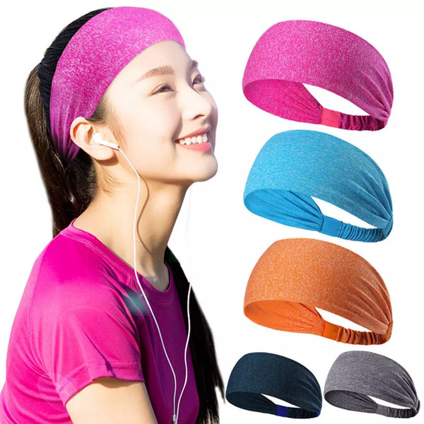 18 Colors Solid Sports Yoga UA Hair Band Stretch Headband Quick Drying Wrap Gym Elastic Sweatband Head Wear Hair Accessories free shipping