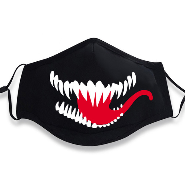 Movie Venom Cosplay Mask Mouth Muffle Red Tongue Edward Eddie Brock Funny Cotton Black Sports Warm Dustproof Anti-dust